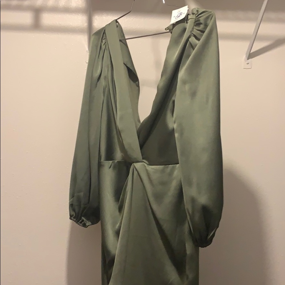 Green dress.
